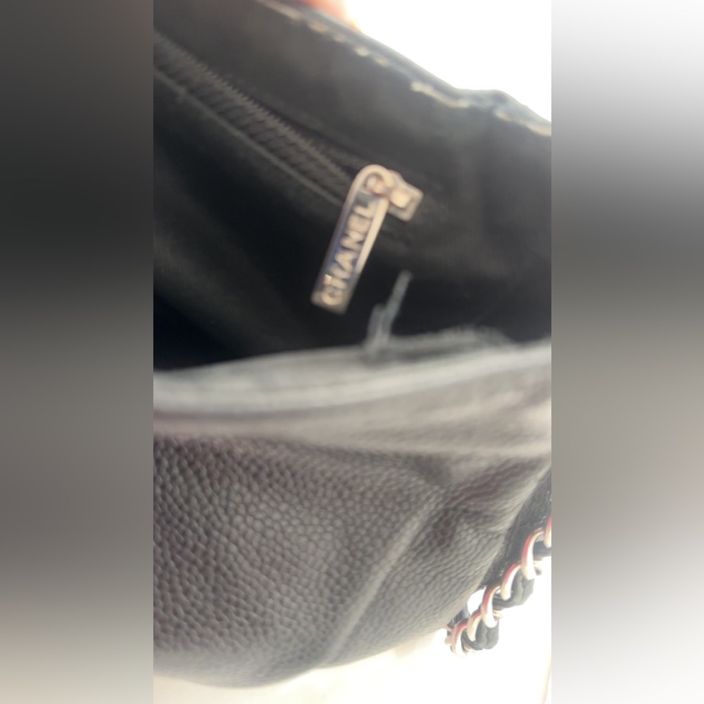 Preowned Authentic Chanel Black Caviar Leather, Pleated Half Moon Flap Bag - Picture 16 of 16